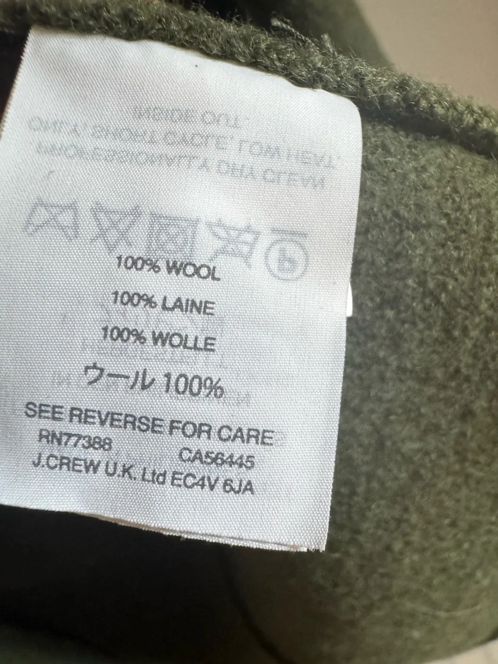 J. Crew Olive Moss Green Boiled Wool Warm Wrap Blazer Coat w Tie Belt Petite XS